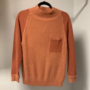 Roolee Arkansas Pocket Pullover Sweater Sweatshirt Mockneck Size Medium Salmon